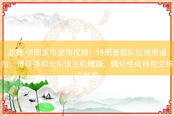 亚搏 伊朗发布宣传视频：特朗普舰队在海岸逼近后，遭导弹和无东谈主机糟蹋，确切性尚待孤立核实