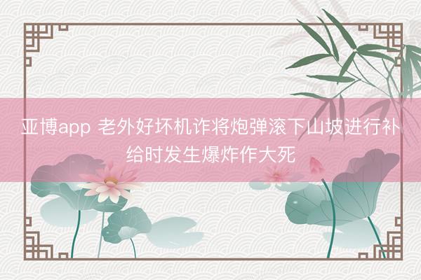 亚博app 老外好坏机诈将炮弹滚下山坡进行补给时发生爆炸作大死