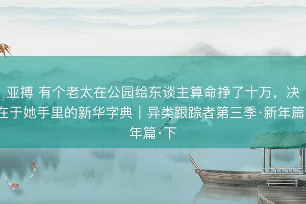 亚搏 有个老太在公园给东谈主算命挣了十万，决窍在于她手里的新华字典｜异类跟踪者第三季·新年篇·下