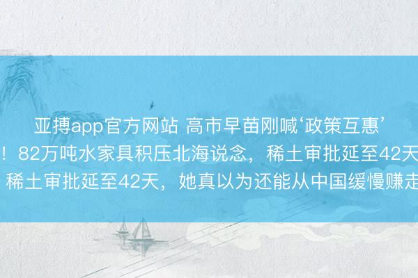亚搏app官方网站 高市早苗刚喊‘政策互惠’,中方四项反制已落地!82万吨水家具积压北海说念,稀土审批延至42天,她真以为还能从中国缓慢赚走千亿?