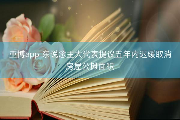 亚博app 东说念主大代表提议五年内迟缓取消房屋公摊面积