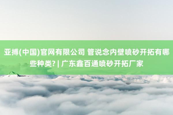 亚搏(中国)官网有限公司 管说念内壁喷砂开拓有哪些种类? | 广东鑫百通喷砂开拓厂家