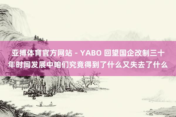 亚搏体育官方网站 - YABO 回望国企改制三十年时间发展中咱们究竟得到了什么又失去了什么
