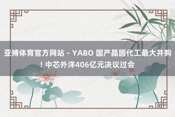 亚搏体育官方网站 - YABO 国产晶圆代工最大并购! 中芯外洋406亿元决议过会