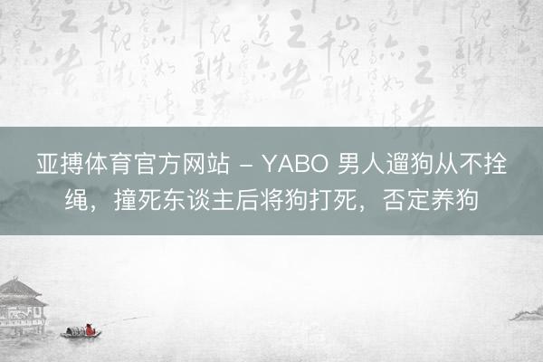 亚搏体育官方网站 - YABO 男人遛狗从不拴绳，撞死东谈主后将狗打死，否定养狗
