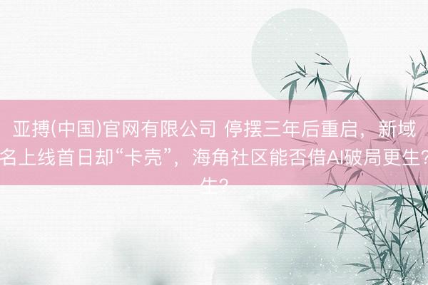 亚搏(中国)官网有限公司 停摆三年后重启，新域名上线首日却“卡壳”，海角社区能否借AI破局更生？