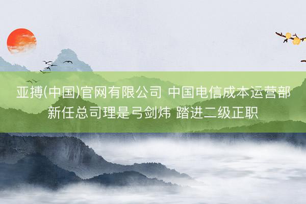 亚搏(中国)官网有限公司 中国电信成本运营部新任总司理是弓剑炜 踏进二级正职