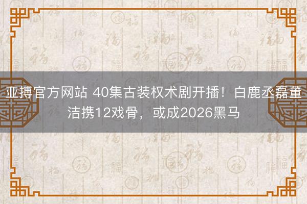 亚搏官方网站 40集古装权术剧开播！白鹿丞磊董洁携12戏骨，或成2026黑马